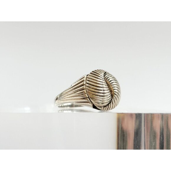 Modernist Fluted | Ridged Spiral Knot 925 Sterling Silver Vintage Ring - sz 8.25 - Picture 4 of 13